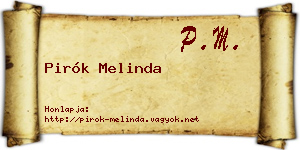 Pirók Melinda névjegykártya